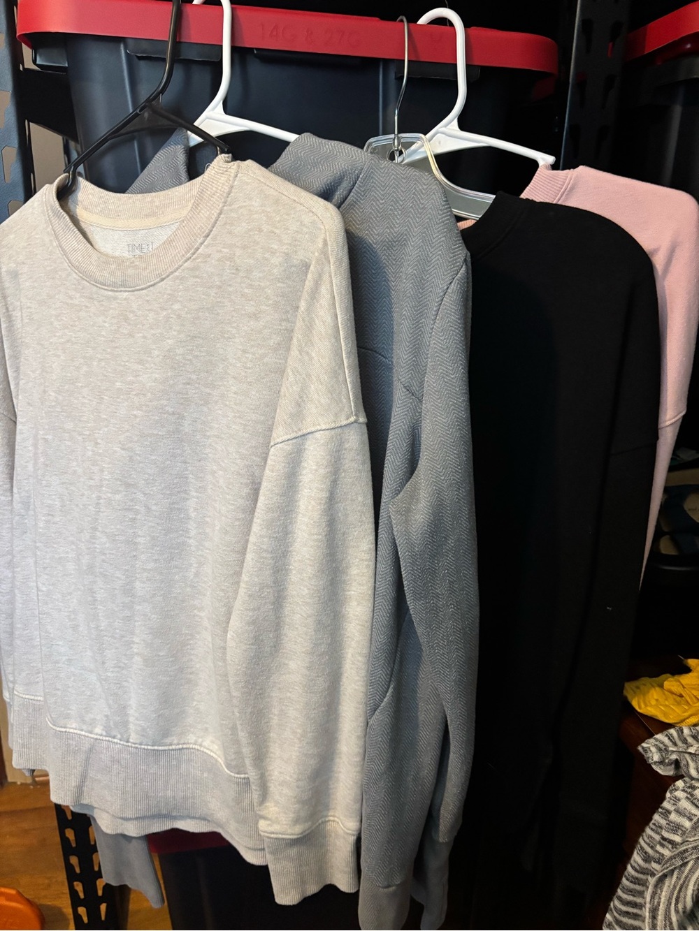 Time and Tru Sweatshirt Set in Light Gray, Heather Gray, Black, Blush